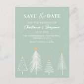 Salie Groene Winter Kerstmis Save the Date Huwelij Briefkaart (Voorkant)