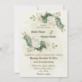 Salie Groene Witte Bloemen Botanische Bruiloft Kaart (Voorkant)