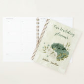 Salie groene witte bloemen bruiloft planner (Display)