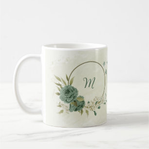 salie groene witte bloemen koffiemok