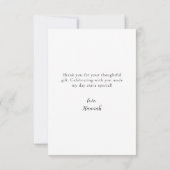 Salie groene witte bloemige bedankkaart (Achterkant)