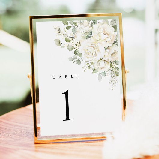 Salie Groene Witte Bloemige Trouwtafel Nummers