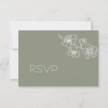Salie Groene Witte Bloemrijke Lijnkunst RSVP