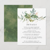 Salie Groene Witte Gouden Botanische Gastdetails Informatiekaartje (Voorkant / Achterkant)