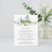 Salie Groene Witte Gouden Botanische Gastdetails Informatiekaartje (Staand voorkant)
