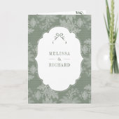 Salie Groene Witte Kant Coquette Strik QR Code Tro (Voorkant)