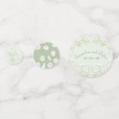 Salie Groene Witte Roos Huwelijk Confetti (Voorkanten)