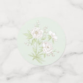 Salie Groene Witte Roos Huwelijk Confetti (Kleine voorkant)