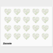 Salie Groene Witte Roos Trouwdag Hart Sticker (Vel)