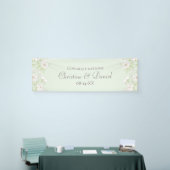 Salie Groene Witte Roos Trouwdag Spandoek (Beurs)