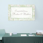 Salie Groene Witte Roos Trouwdag Spandoek (Beurs)