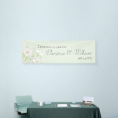 Salie Groene Witte Roos Trouwdag Spandoek (Beurs)