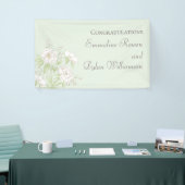 Salie Groene Witte Roos Trouwdag Spandoek (Beurs)