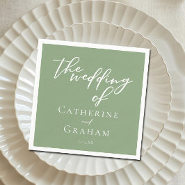 Salie groene witte typografie minimalistische brui servet