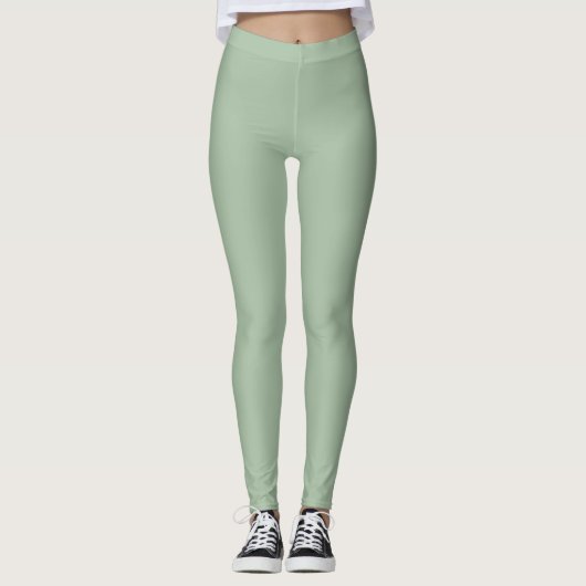 Salie Groene Yoga Leggings (Voorkant)