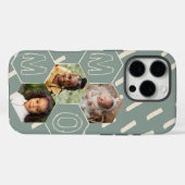 Salie groene zeshoekige moeders fotocollage Case-Mate iPhone case (Achterkant (horizontaal))