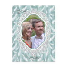 Salie Groene zijde & goud, witte flamingo, schitte