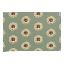 Salie Groene Zonnebloem Bloemig Kussenhoes Set