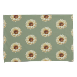 Salie Groene Zonnebloem Bloemig Kussenhoes Set
