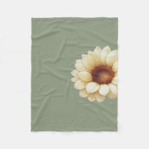 Salie Groene Zonnebloem Werpdeken Vintage Bloemen