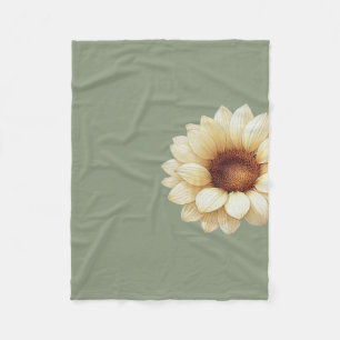 Salie Groene Zonnebloem Werpdeken Vintage Bloemen Fleece Deken