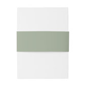 Salie Groene Zwarte Script Minimalistische Trouw Uitnodigingen Wikkel (Achterkant Voorbeeld)