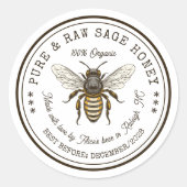 Salie honingconserven sticker met  bij (Voorkant)