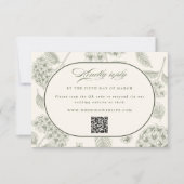 Salie Hydrangea Antieke Bruiloft RSVP Kaartje (Voorkant)
