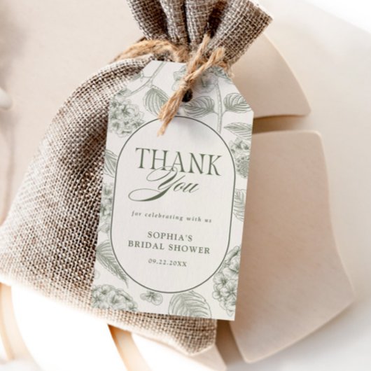 Salie Hydrangea Vintage Bruidsdouche Cadeaulabel