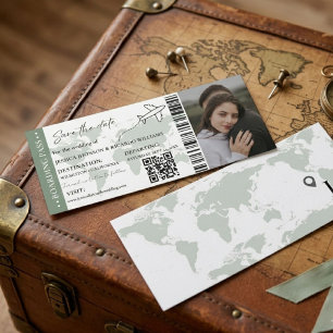 Salie Instapkaart trouwkaart save the date ticket Kaart