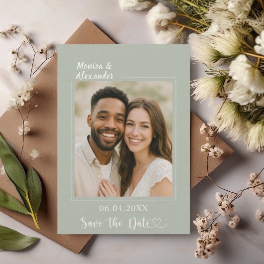Salie ivoor foto bruiloft luxe Save the Date