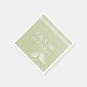 Salie Kant en Bloemen Trouwservetten Servet (Hoek)