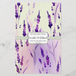 Salie & Lavendel Aquarel Zeep Inpakpapier Vel