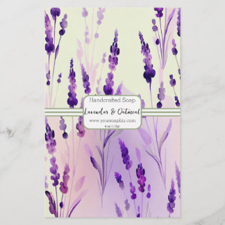 Salie & Lavendel Aquarel Zeep Inpakpapier Vel