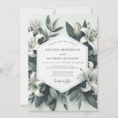 Salie Lelie Botanische Romantische Bruiloft Kaart (Voorkant)
