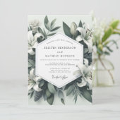 Salie Lelie Botanische Romantische Bruiloft Kaart (Staand voorkant)