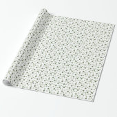 Salie (licht, medium, donker) Moderne Stippen Cadeaupapier (Uitgerold)