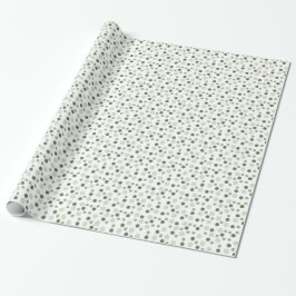 Salie (licht, medium, donker) Moderne Stippen Cadeaupapier