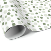 Salie (licht, medium, donker) Moderne Stippen Cadeaupapier (Rol Hoek)