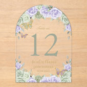 Salie Lila Bloemenkruid Quinceañera 16 Tafelnummer (Voorkant)