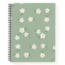 Salie Madeliefjes Bloem Notitieboek | Handgetekend