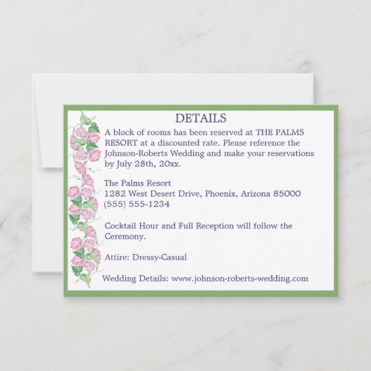 Salie met Roze Bloemen Details Kaarten (Voorkant)