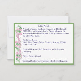 Salie met Roze Bloemen Details Kaarten