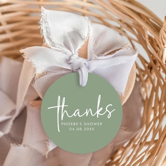 Salie Minimalistische Script Bruiloftsfeest Favori Bedankjes Labels