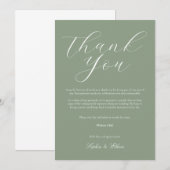 Salie Minimalistische Trouw Dankkaart Kaart (Voorkant / Achterkant)