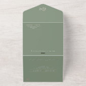 Salie Monogram Alles in één huwelijksuitnodiging All In One Uitnodiging (Buitenkant)