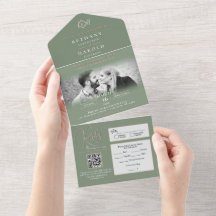 Salie Monogram Alles in één huwelijksuitnodiging