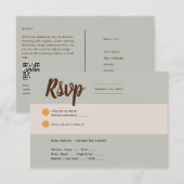 Salie Olijf RSVP om te passen bij Rustieke Herfst Kaartje (Voorkant / Achterkant)