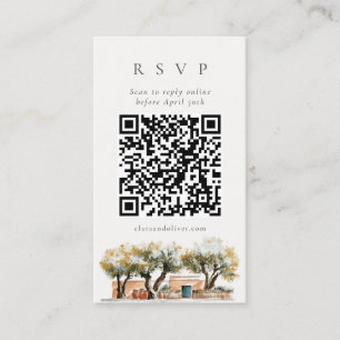 Salie Olijfgaard Mediterraan QR-code RSVP-kaart Informatiekaartje