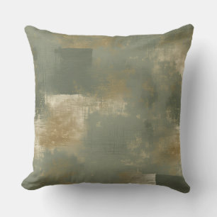Salie Olijfgroen Goud Abstract Kussen